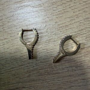 Gold Pavé Keyhole Huggie Earrings - Women Jewelry